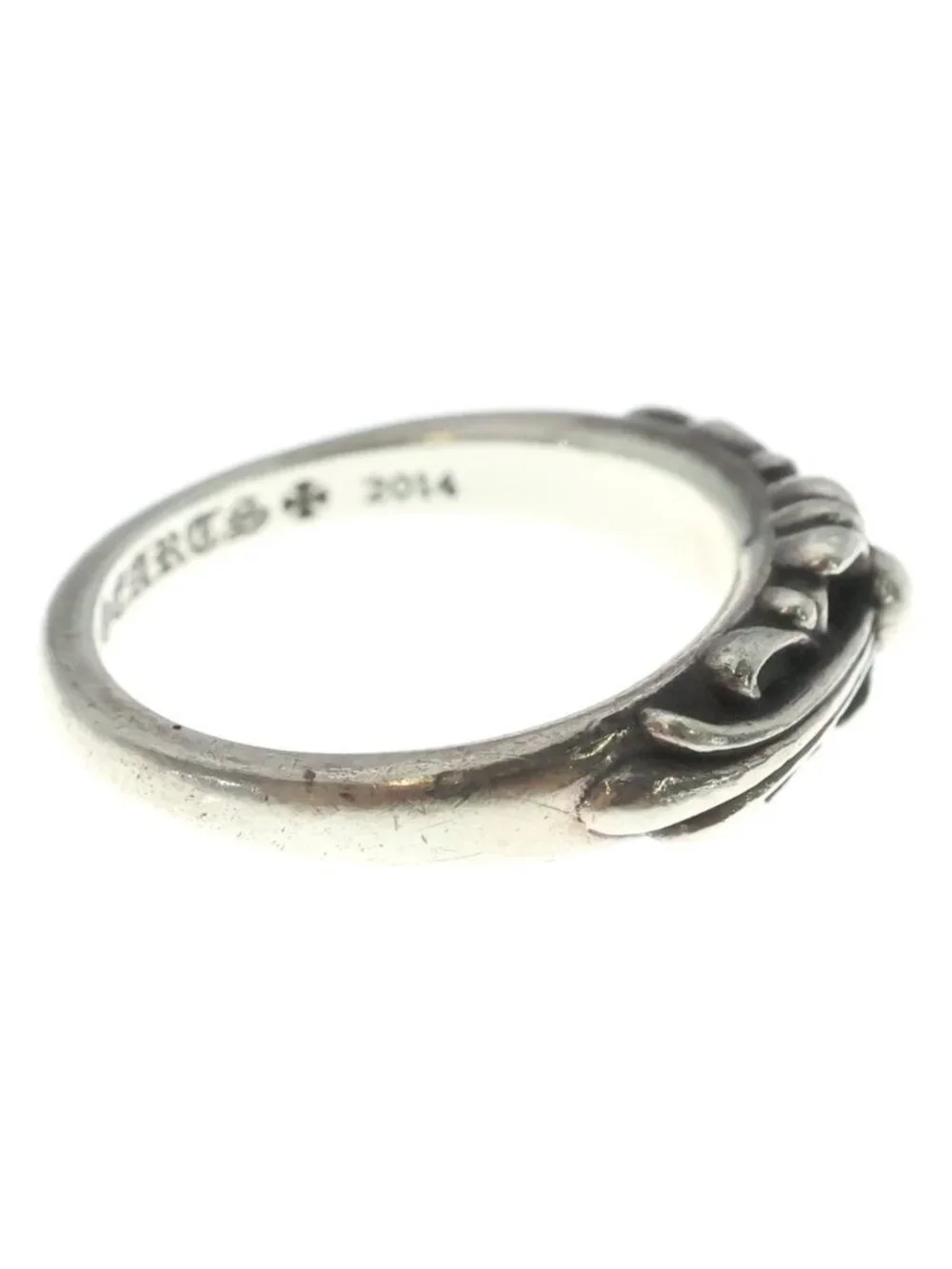 Chrome Hearts Baby Classic Babyke Classic Floral Black Sling Silver Ring